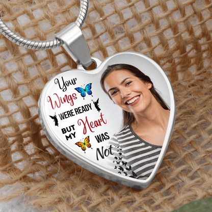 Wings Were Ready Heart Photo Necklace