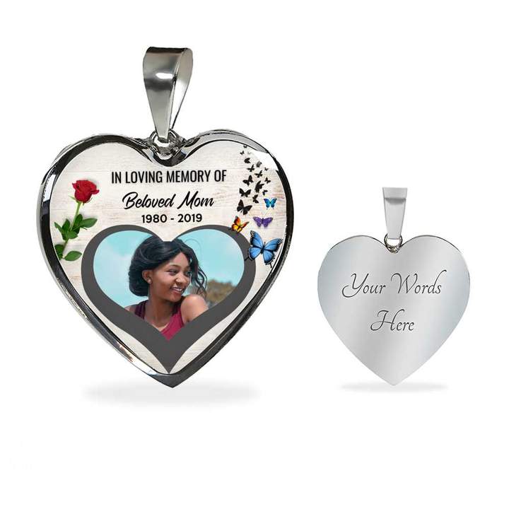 In Loving Memory Custom Heart Photo Necklace