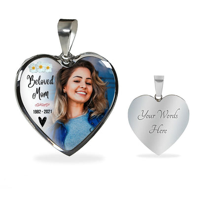 Custom Name Heart Photo Memorial Necklace