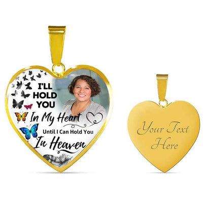 Hold You In My Heart Memorial Photo Necklace