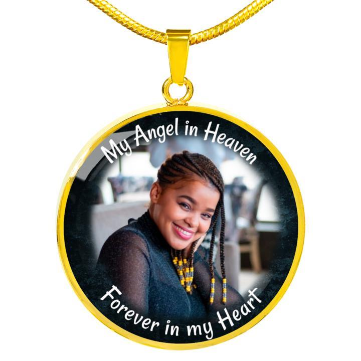 My Angel in Heaven Circle Memorial Necklace