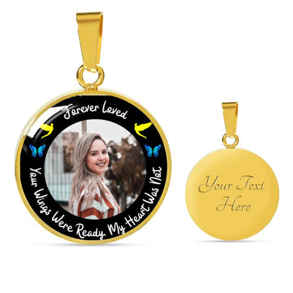 Forever Loved Circle Memory Photo Necklace