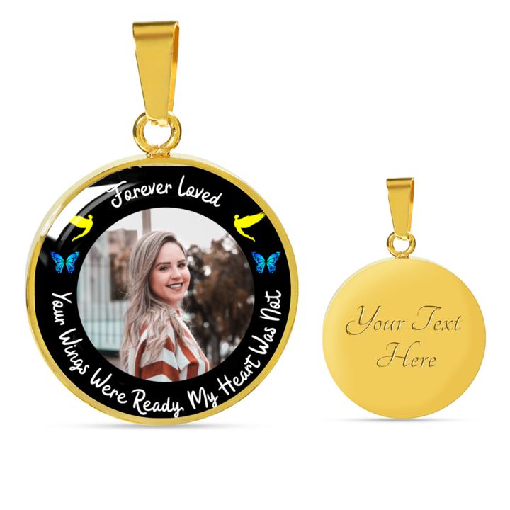 Forever Loved Circle Memory Photo Necklace