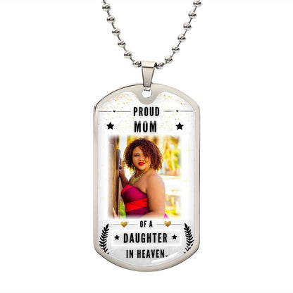 In Heaven Photo Memorial Dogtag Necklace
