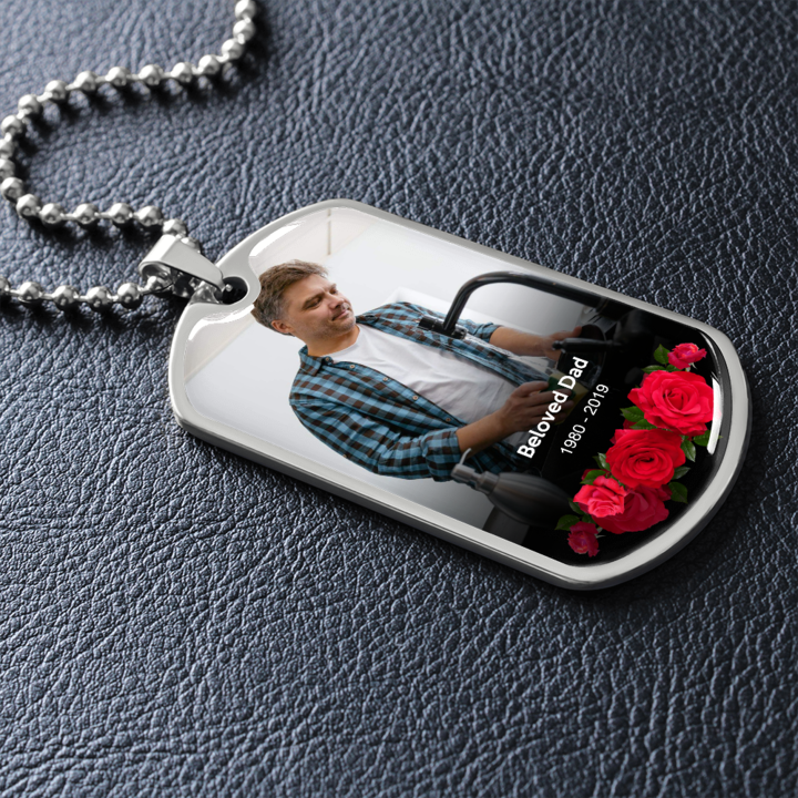 Custom Text Photo Engraved Military Dog-tag Necklace – Resting Angels