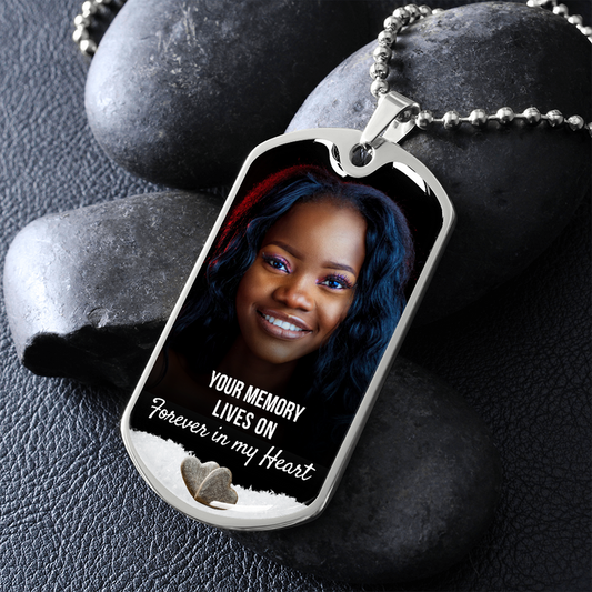 Memory Lives On Dog-tag Memorial Necklace