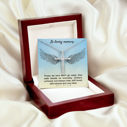 In Loving Memory CZ Crystals Remembrance Cross