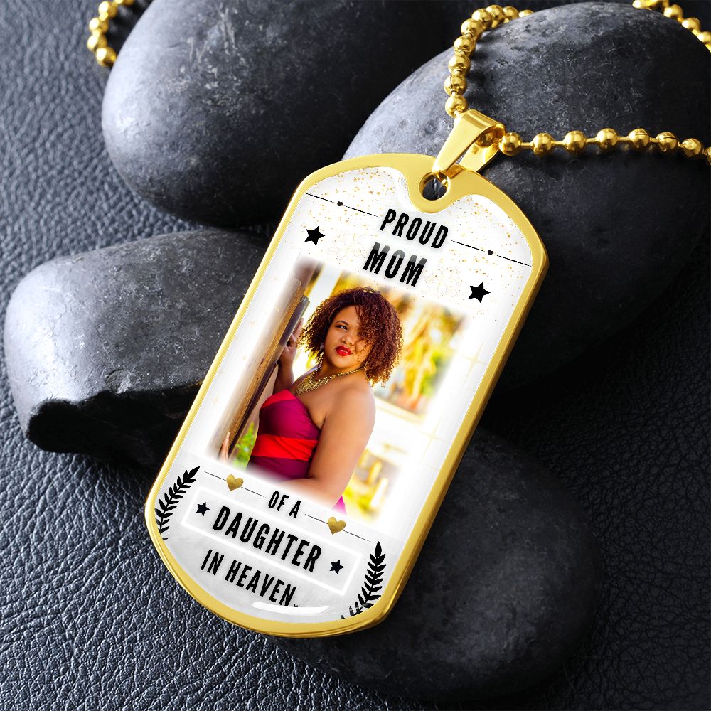 In Heaven Photo Memorial Dogtag Necklace