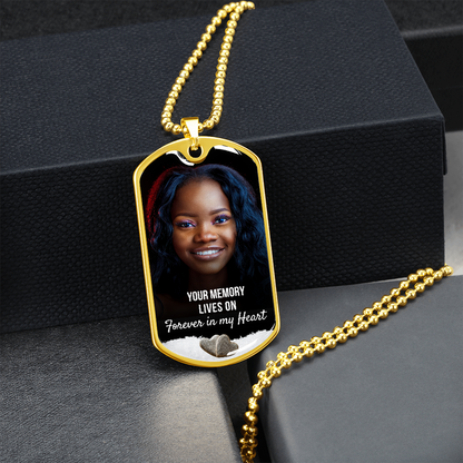 Memory Lives On Dog-tag Memorial Necklace