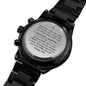Customized Engraved Beautiful Chapters Black Chronograph Watch - Resting Angels
