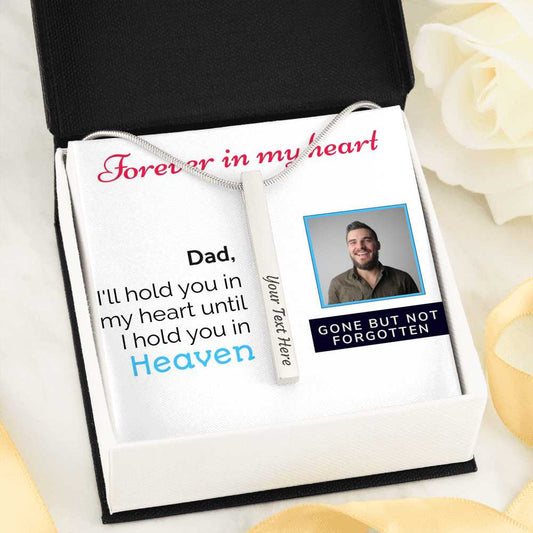 Customized 2-Sided Memorial Bar Necklace - Resting Angels