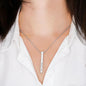 4 Side Engraved Vertical Stick Necklace - Never Left - Resting Angels