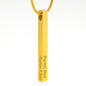 4 Side Engraved Vertical Stick Necklace (with Card) - Resting Angels