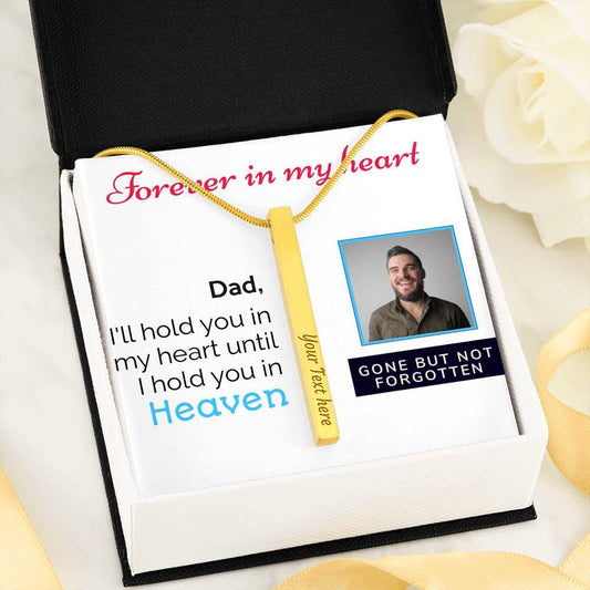 4 Sided Engraved Bar Memorial Necklace - Resting Angels