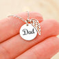 Dad Angel Wing Necklace With Message Card - Resting Angels
