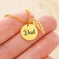 Dad Angel Wing Necklace With Message Card - Resting Angels