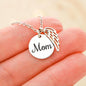 Mom Angel Wing Necklace With Message Card - Resting Angels