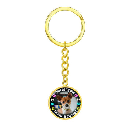 Once By My Side Pet Circle Memorial Keychain