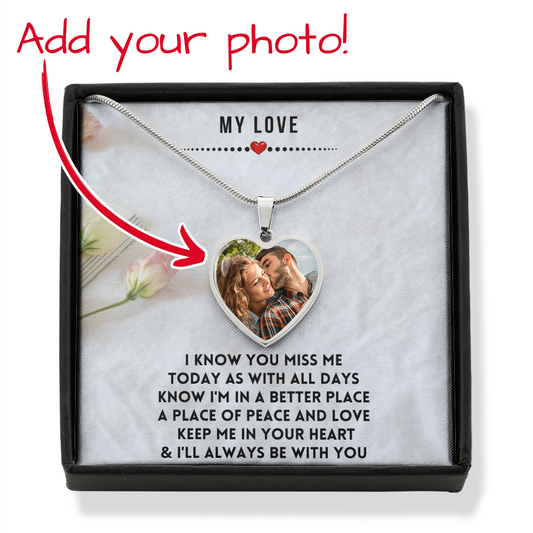 Better Place Heart Photo Memorial Necklace