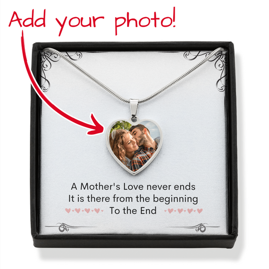 Mother's Love Heart Photo Necklace