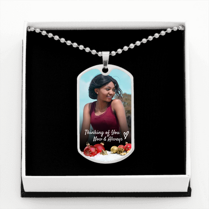 Thinking of You Photo Memorial Dog-tag Necklace