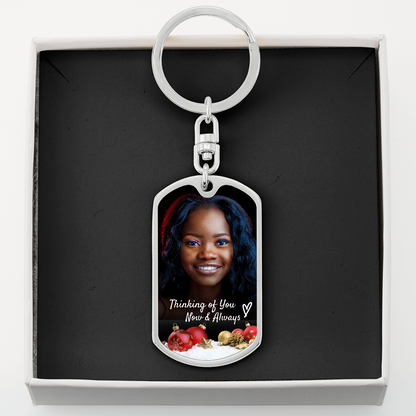 Thinking of You Photo Memorial Keychain